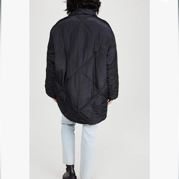 Free People Ela Puffer Longline Oversized Quilted Jacket Black XS - Picture 4 of 15